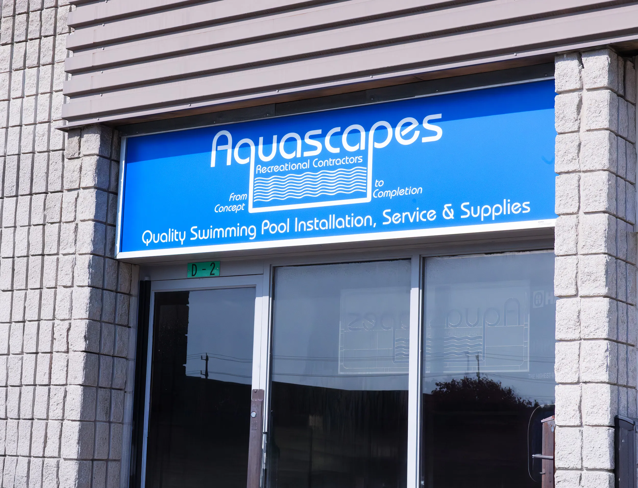Storefront of the Aquascapes Store at D2-550 Parkside Drive in Waterloo