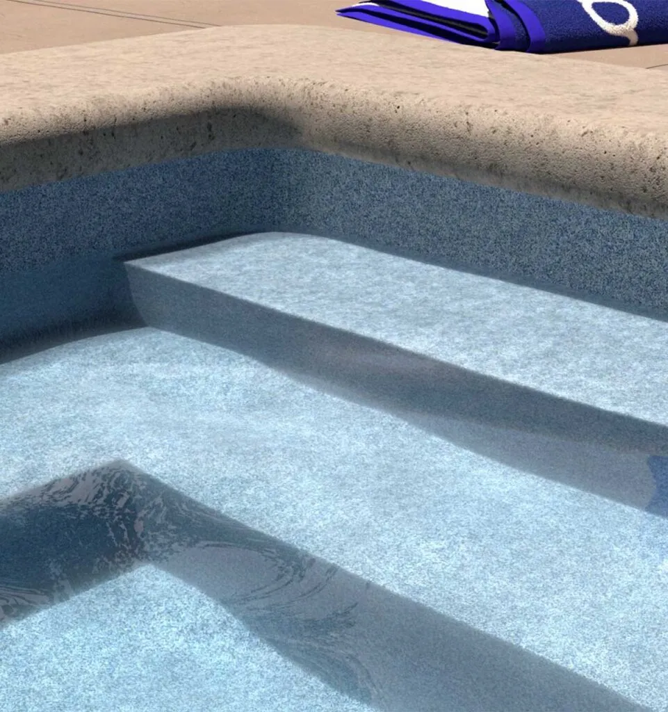 Pool steps with Latham vinyl liner