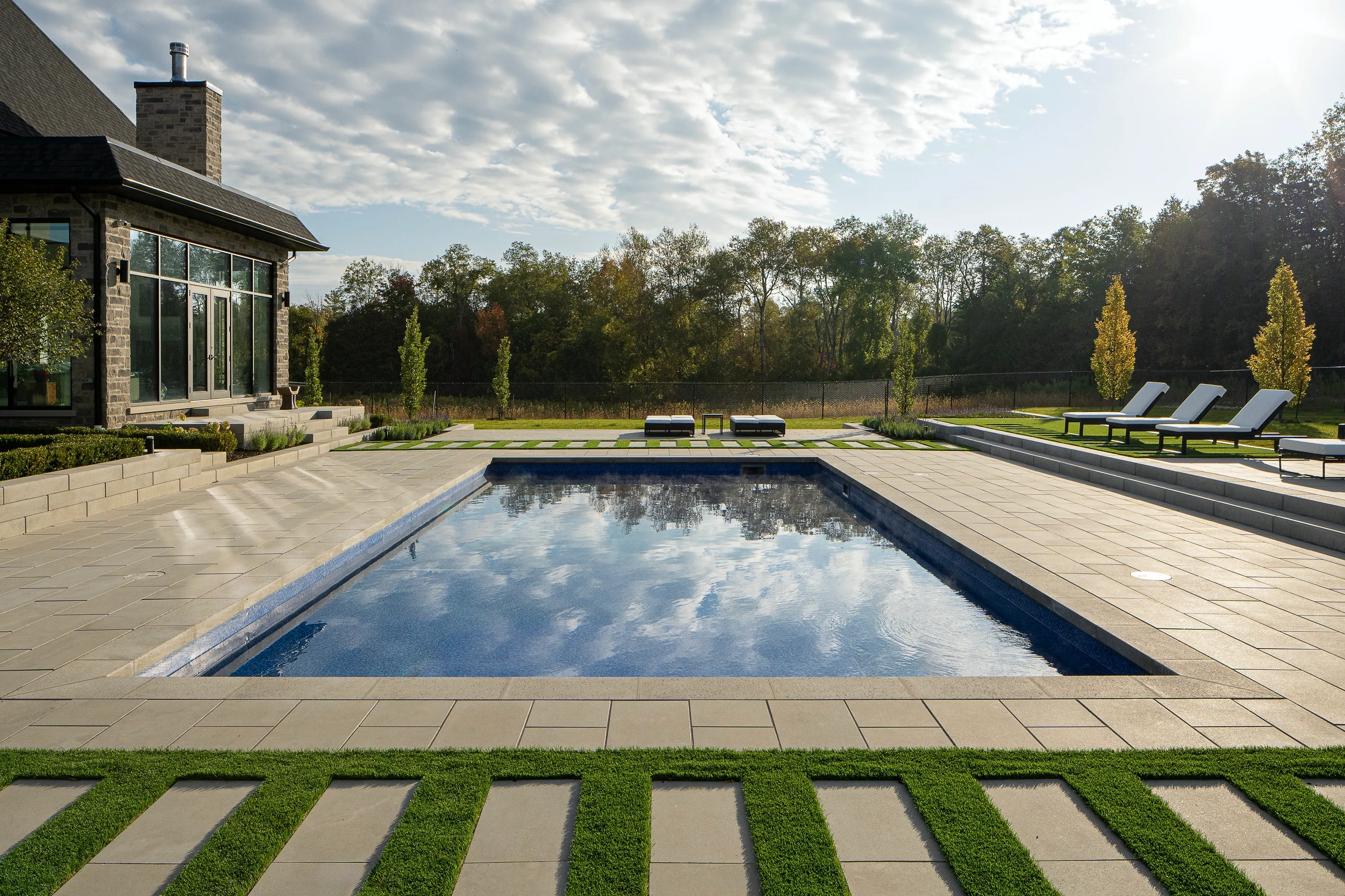 Rectangle pool in Laurelwood — Aquascapes Recreational Contractors, Waterloo Region